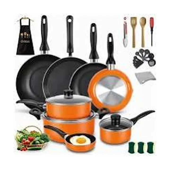 Batería de cocina color naranja