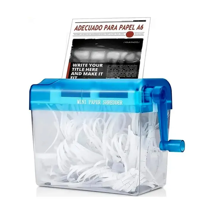 Trituradora de papel manual portátil